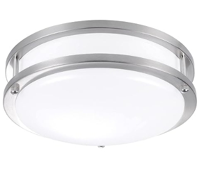 10 Inch Flush Mount LED Ceiling Light,Double Ring 18w,1100lm,Damp Location,5CCT Selectable,Round,ETL Rated